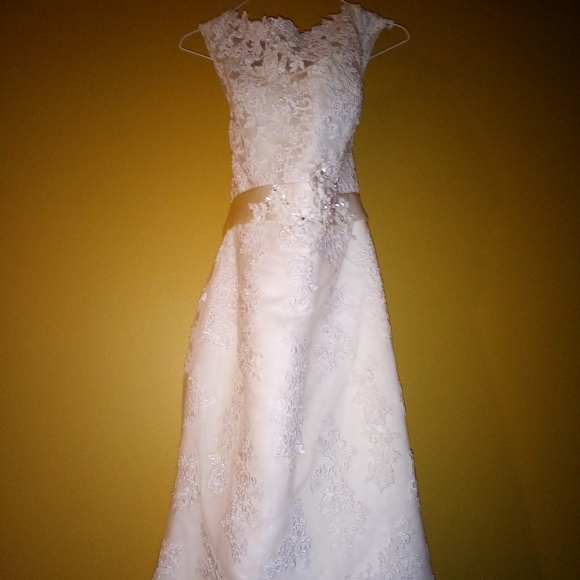MORI LEE BY MADELINE GARNER IVORY WEDDING DRESS - Picture 6 of 9